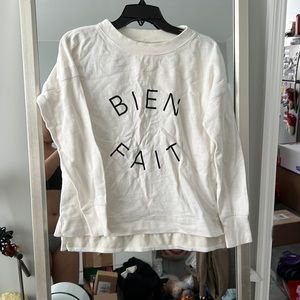 Madewell bien fait white sweatshirt size small